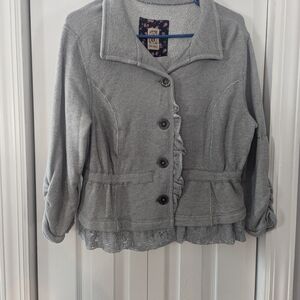 Gray Button-Up Women's Jacket